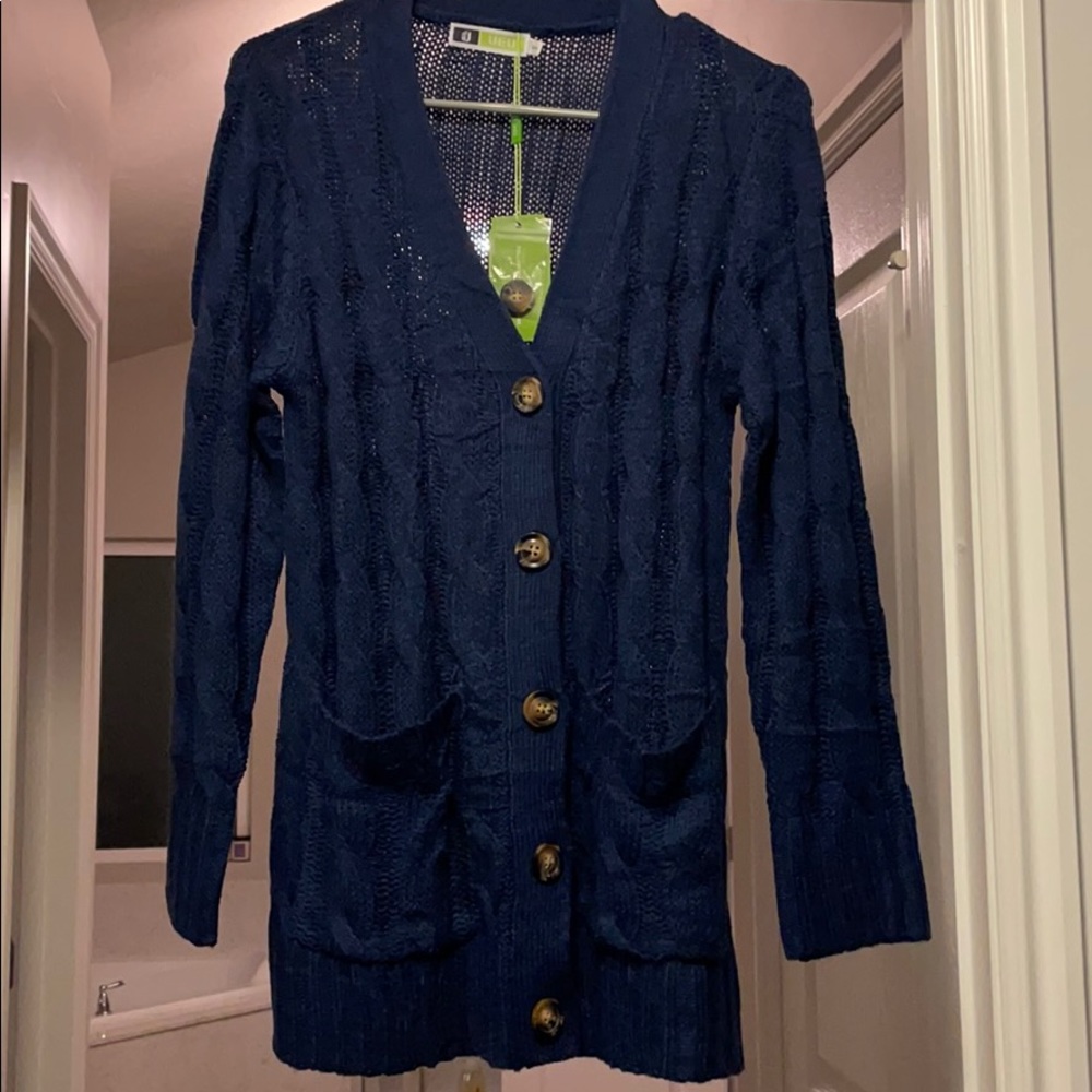 Navy cardigan